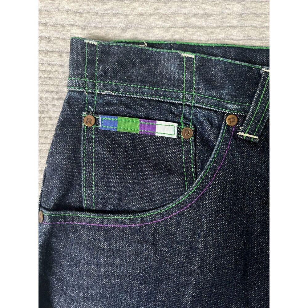 Embroidered Risk Denim Jeans - Picture 6 of 11
